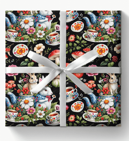 Enchanting Bold Black Gift Wrap - Perfect for Book Lovers