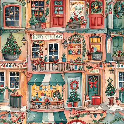Festive Village Frenzy – Christmas Town Wrapping Paper