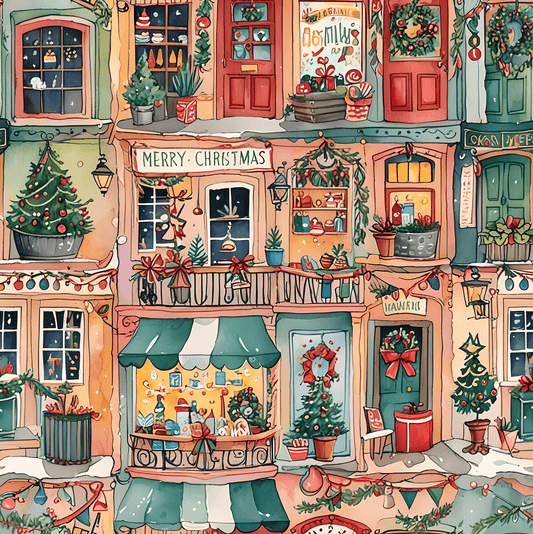 Festive Village Frenzy – Christmas Town Wrapping Paper