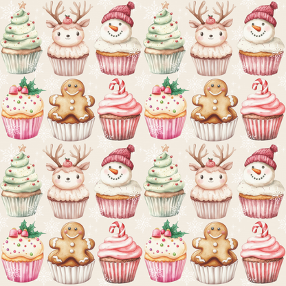 Frosted & Festive – Christmas Cupcake Cuties Wrapping Paper