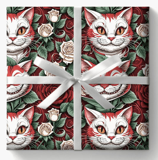 Cheshire Cat Wrapping Papers in red