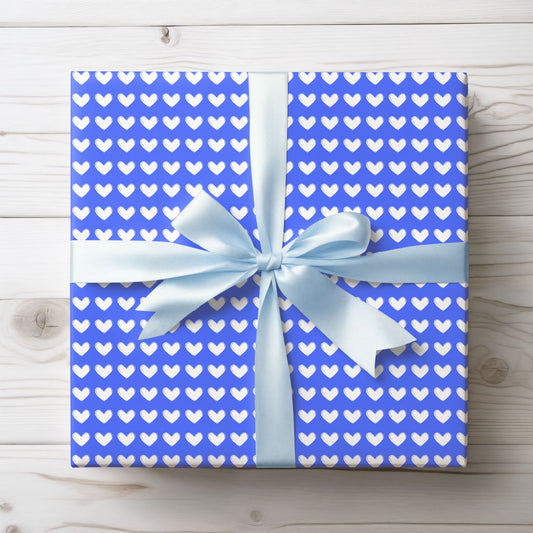 Blue Love Pattern Wrapping Paper