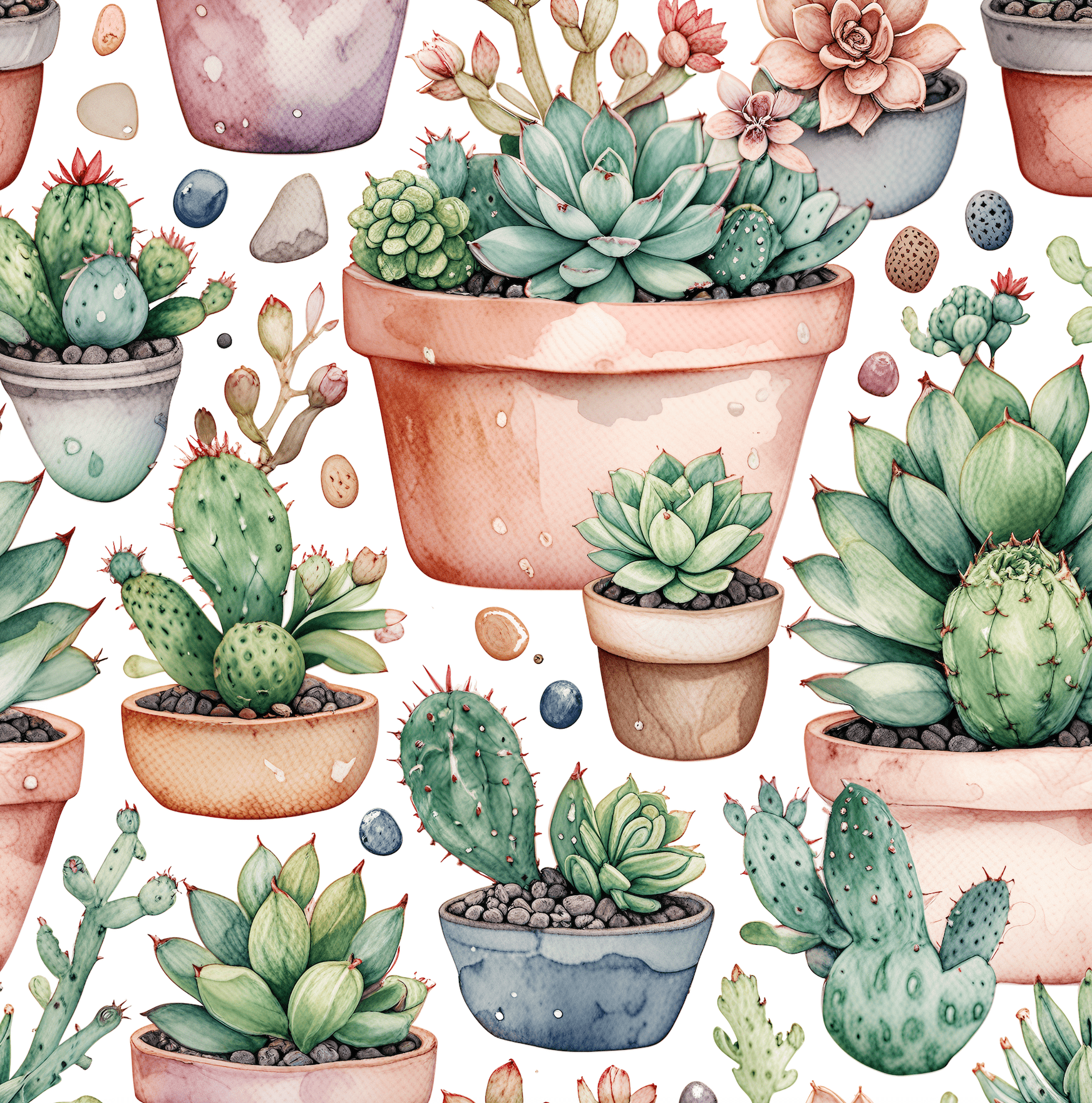 Gift Wrapping Papers with Adorable Succulents
