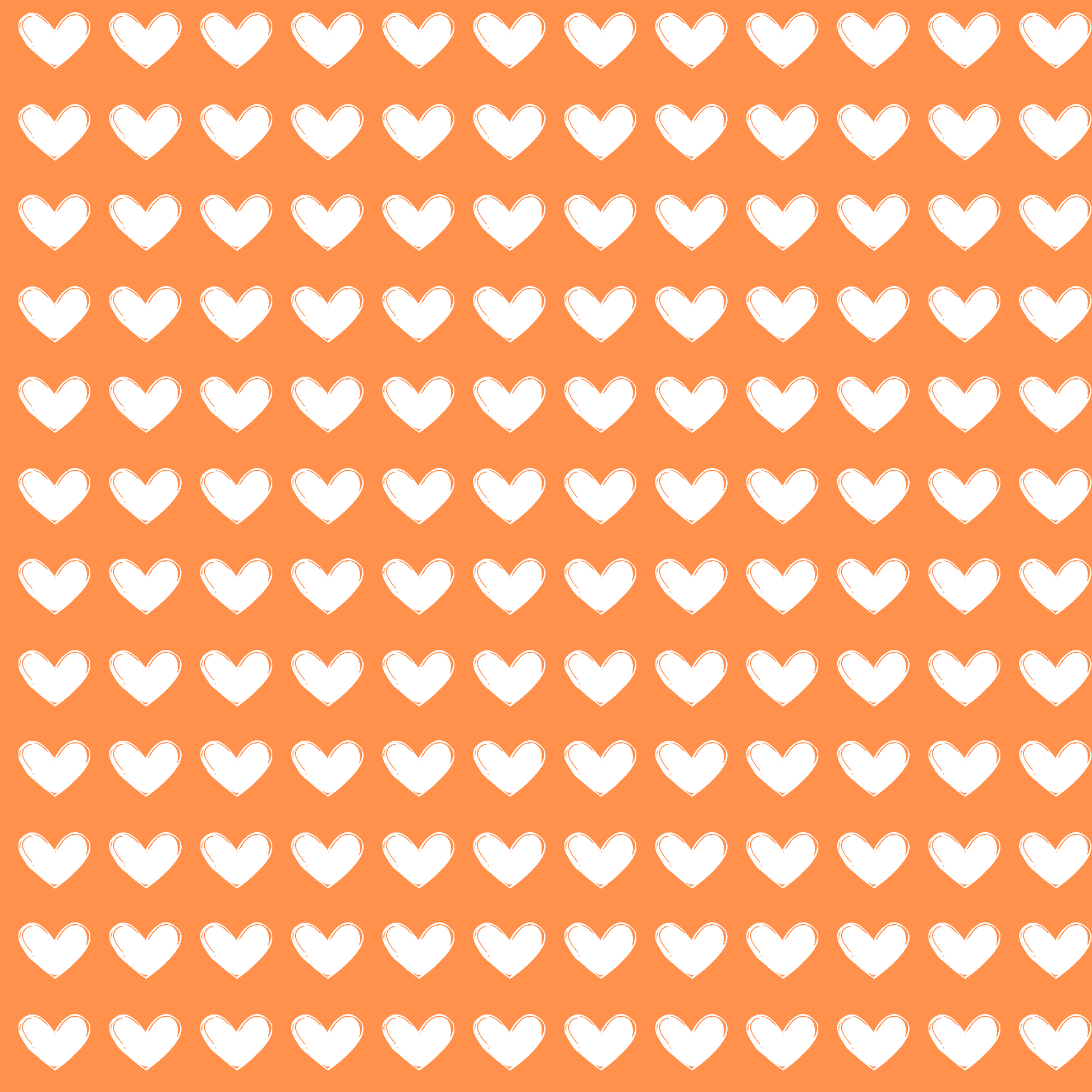 Orange Cheerful Heart Pattern Wrapping Paper