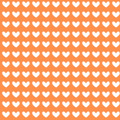 Orange Cheerful Heart Pattern Wrapping Paper