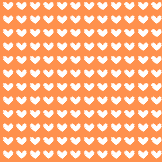 Orange Cheerful Heart Pattern Wrapping Paper