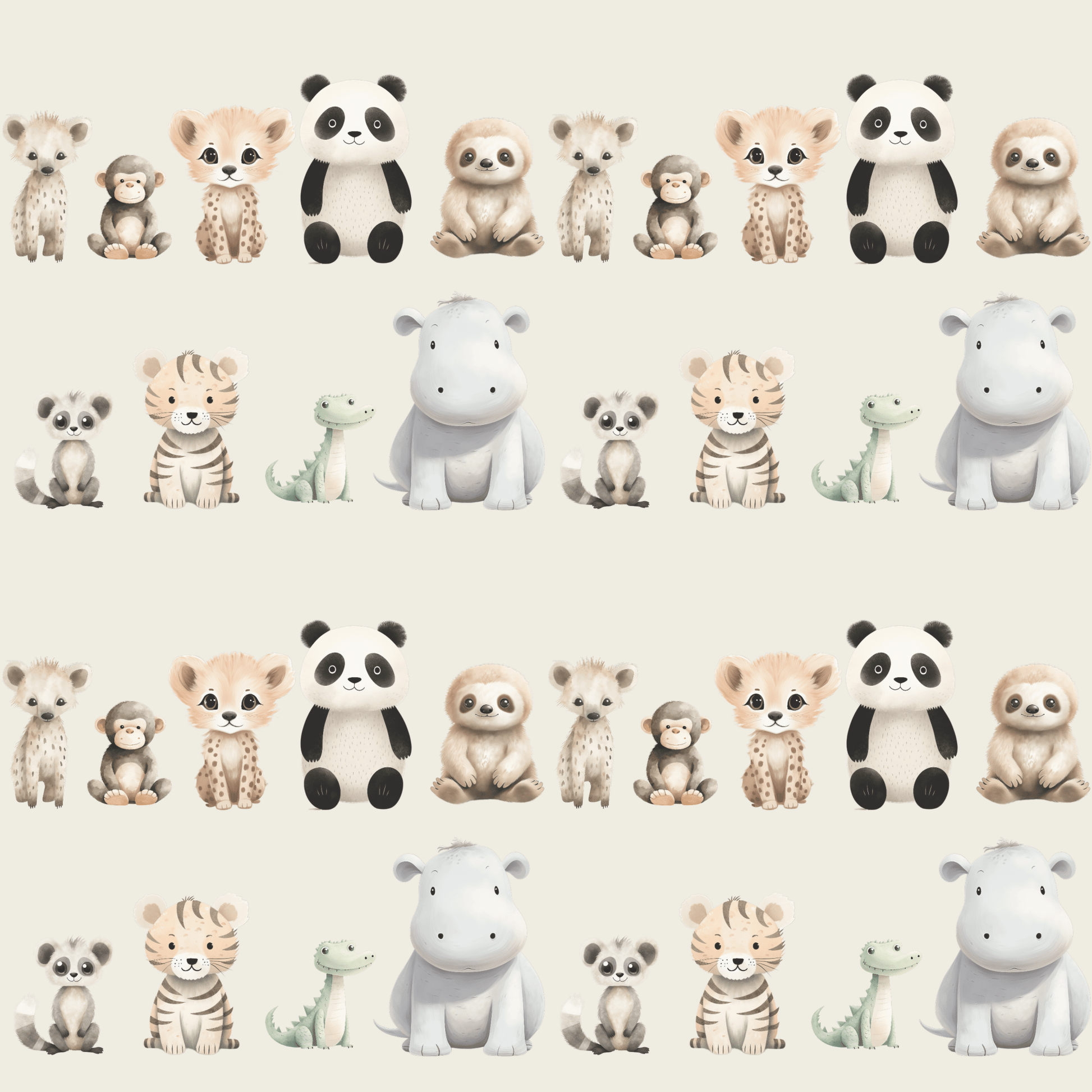 Cute Baby Jungle Animals Gift Wrap