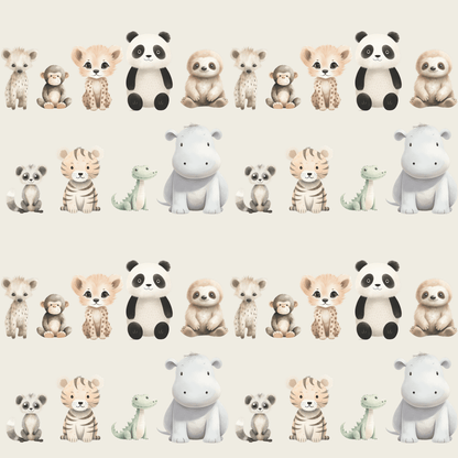 Cute Baby Jungle Animals Gift Wrap