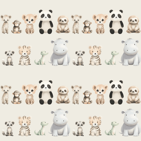 Cute Baby Jungle Animals Gift Wrap