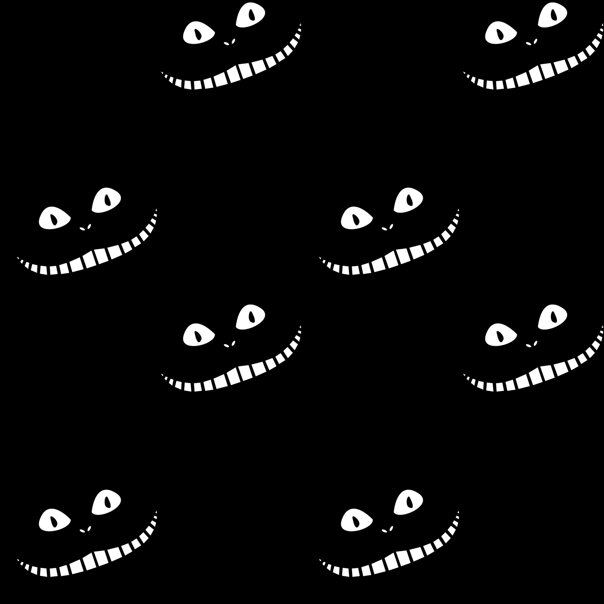 Cheshire Cat Eyes and Smile on Black Paper