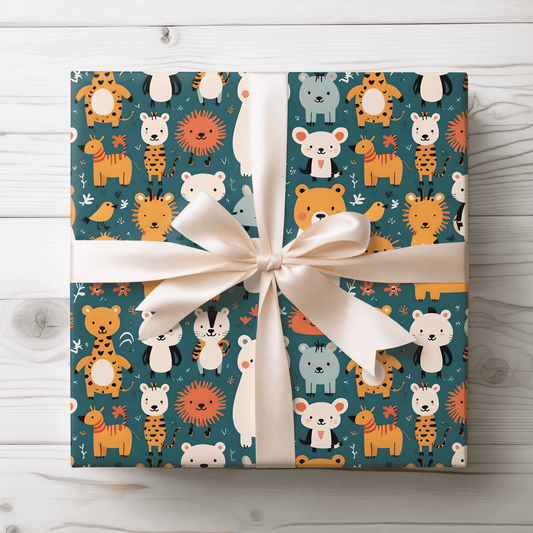 Zoo Animals Gift Wrap