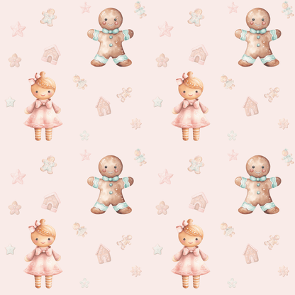 Sugar & Spice Parade – Gingerbread Girl and Boy Wrapping Paper