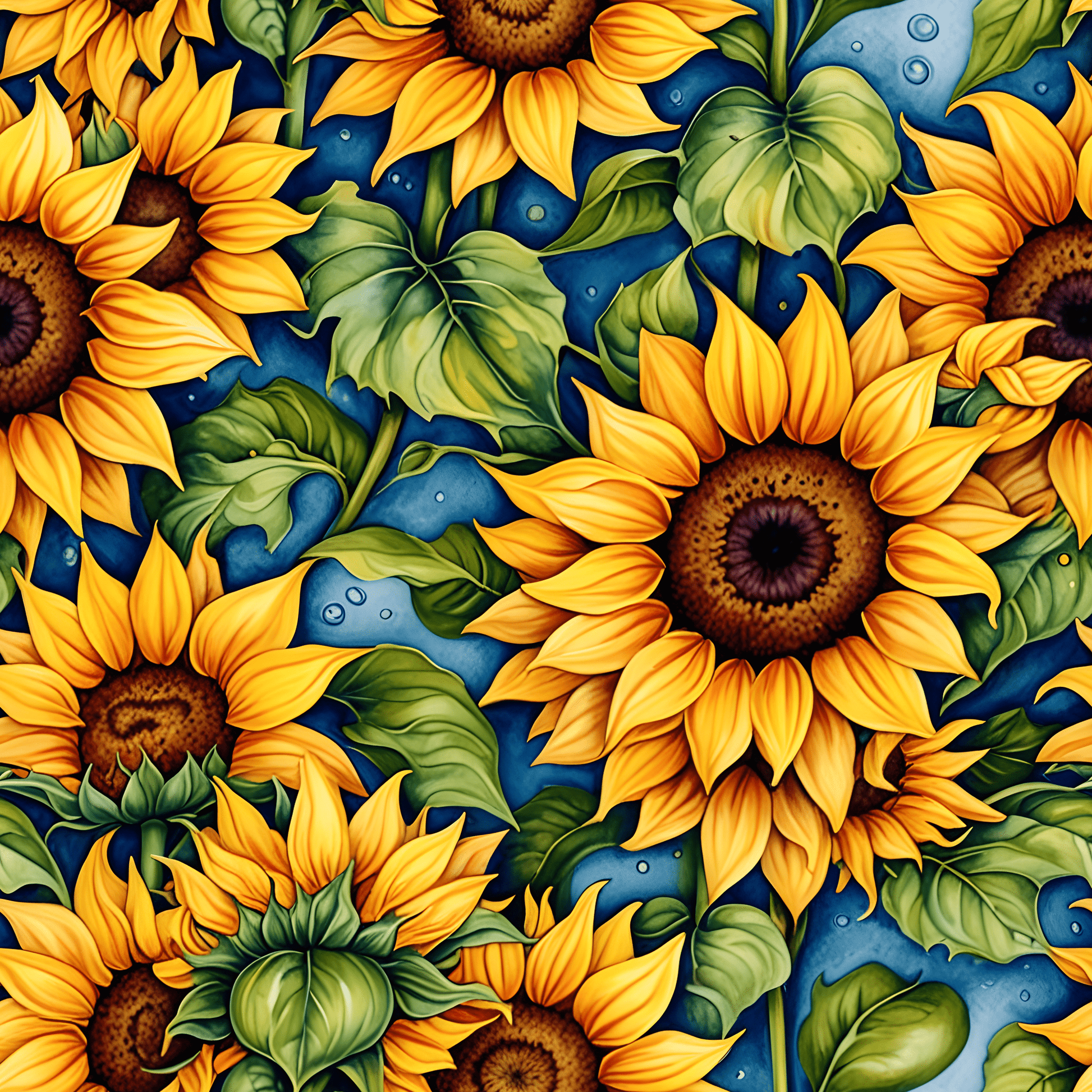 Vibrant Sunflower Patterned Wrapping Papers