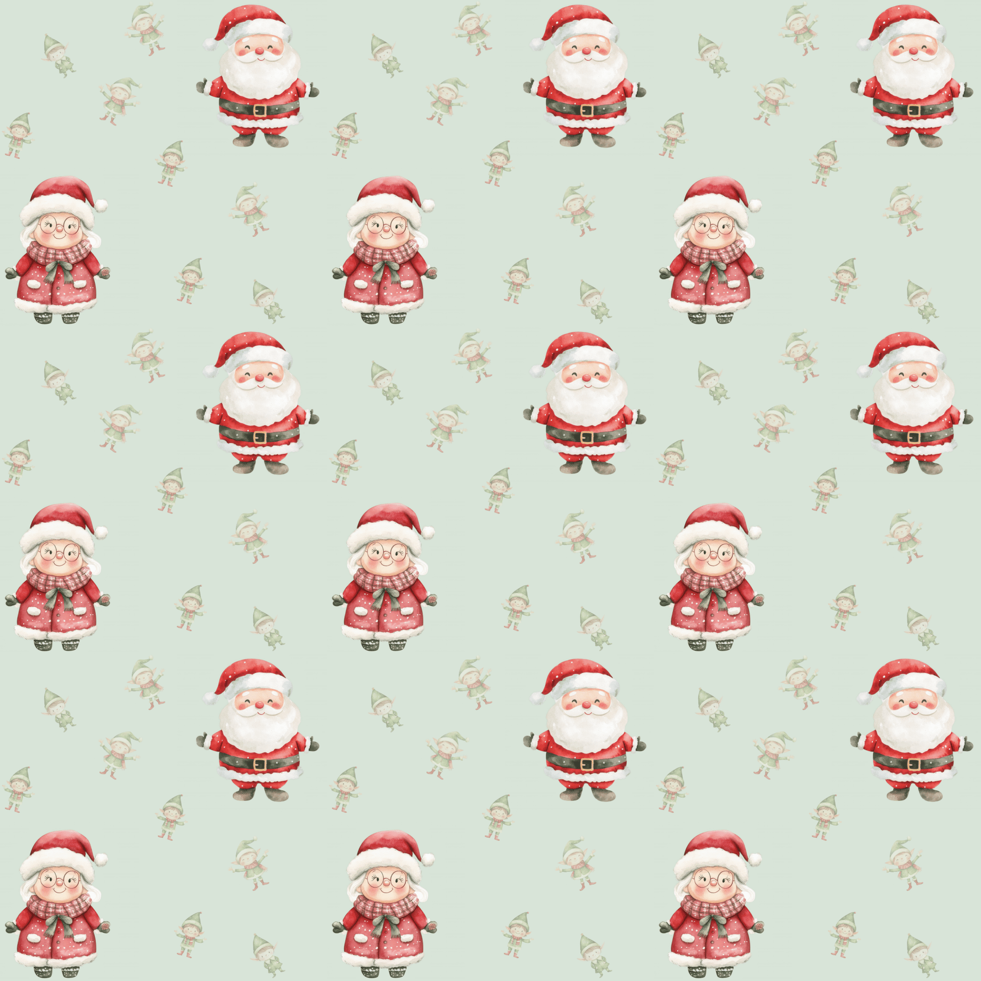 Mint to Be Merry – Santa & Mrs. Claus Wrapping Paper