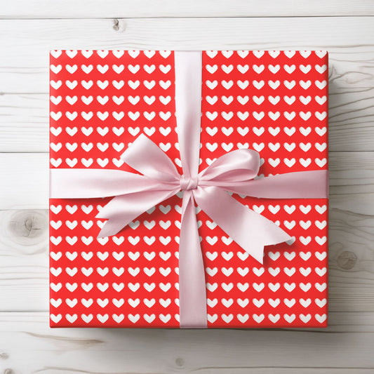 Red Love Hearts Wrapping Paper