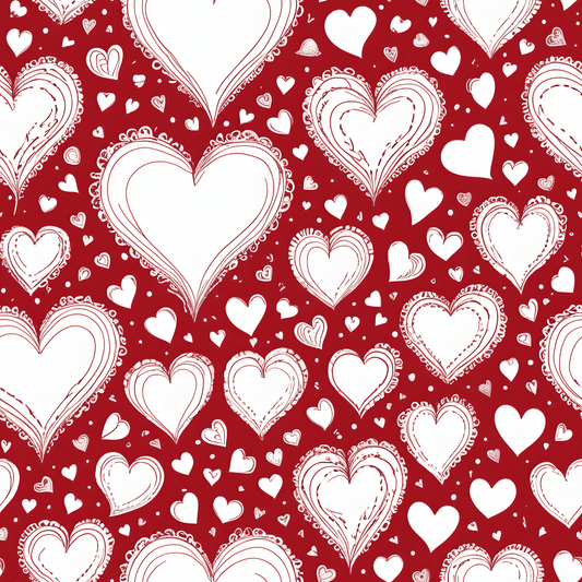 Romantic White and Red Heart Wrapping Papers