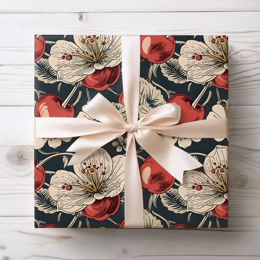 Vintage Cherry and Cherry Blossom Wrapping Papers