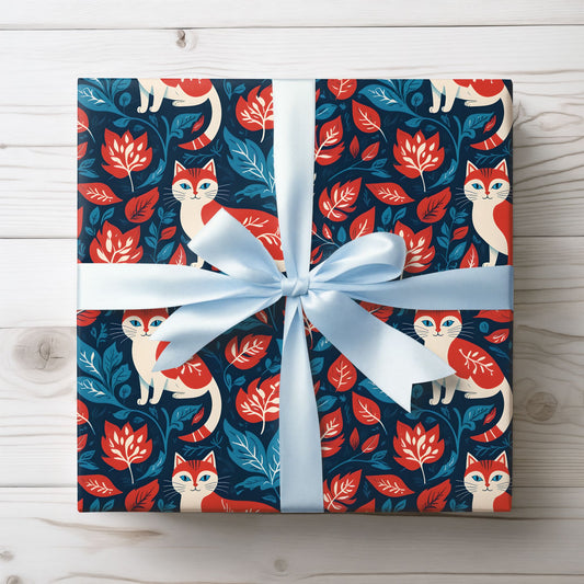 Retro - Inspired Botanical Design with Cats