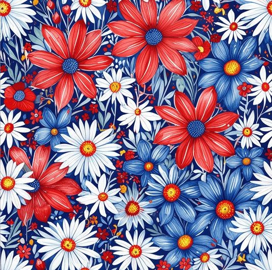 Red White Blue Daisies