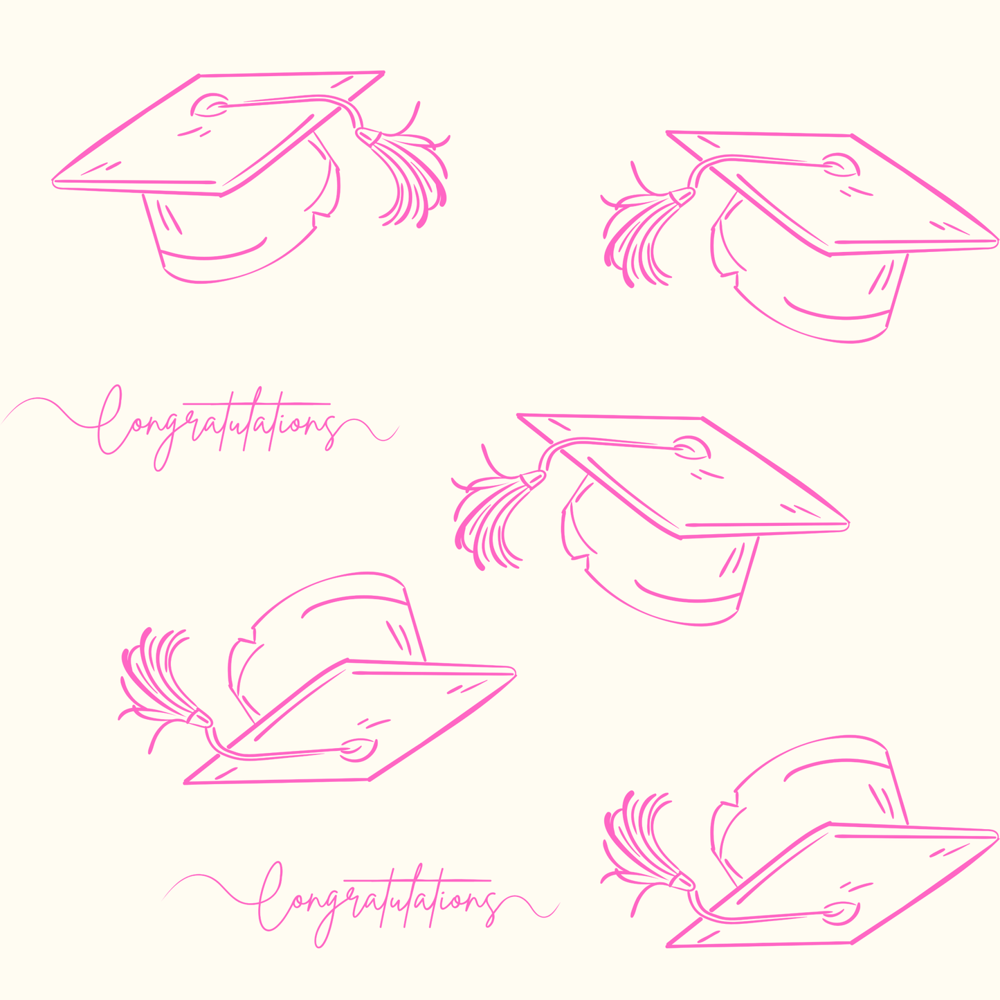 Pink and White Graduation