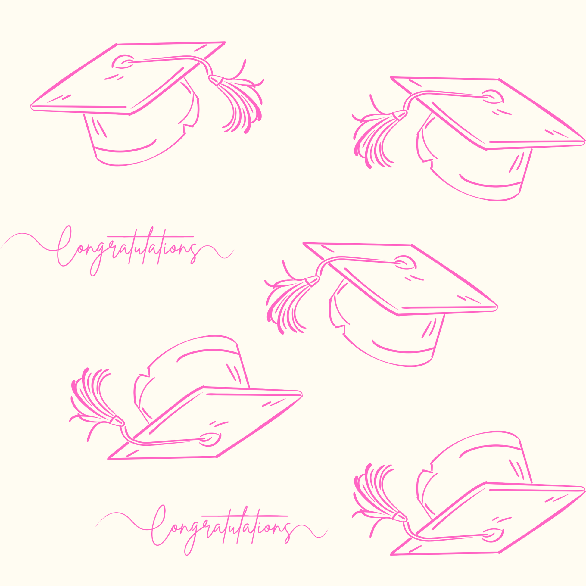 Pink and White Graduation