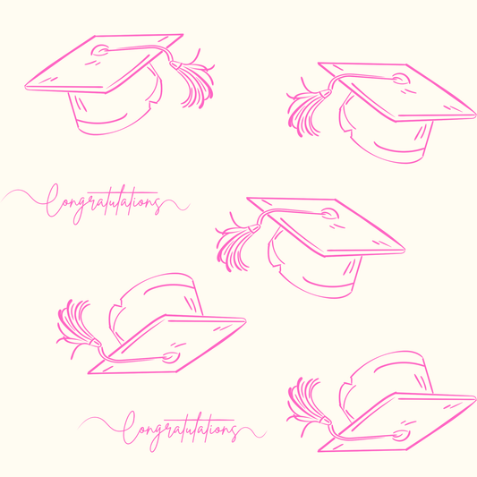 Pink and White Graduation