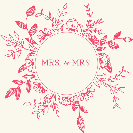 Charming Mrs & Mrs Pink and White Wrapping Paper