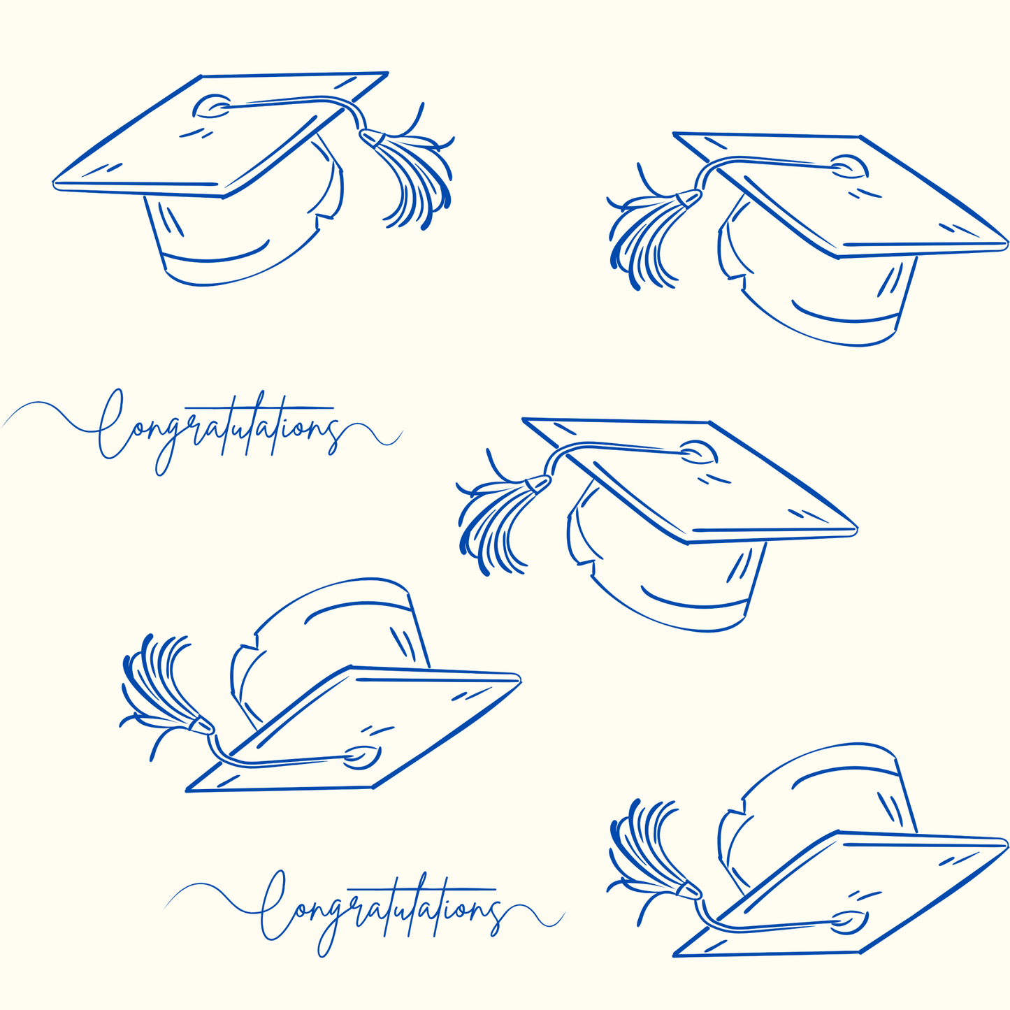 White and Blue Graduation Wrapping Paper