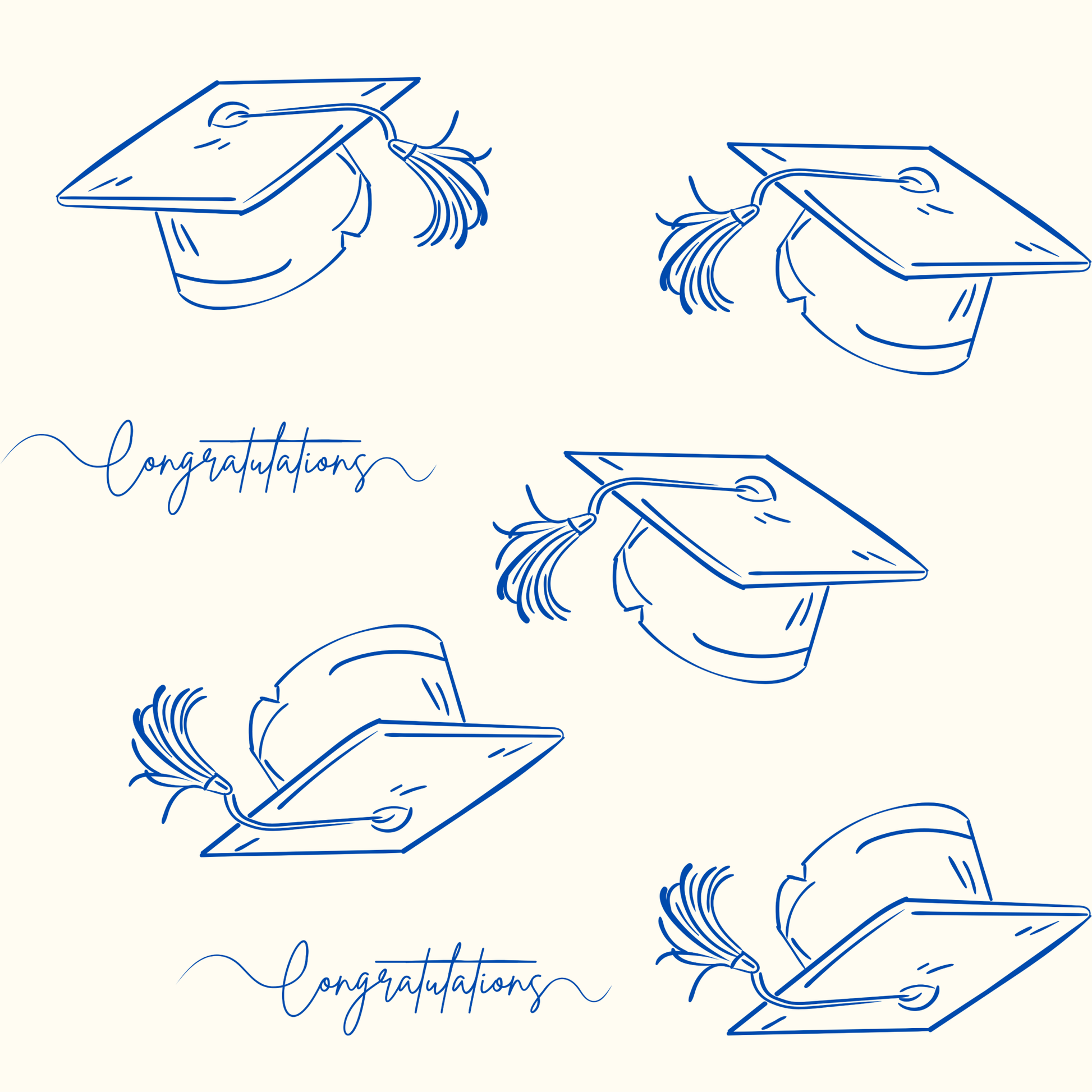 White and Blue Graduation Wrapping Paper