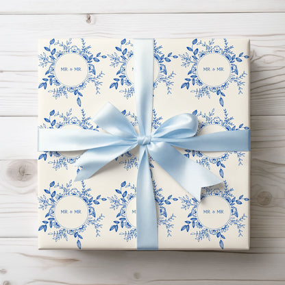 Mr. & Mr. Blue Gift Wrapping Paper