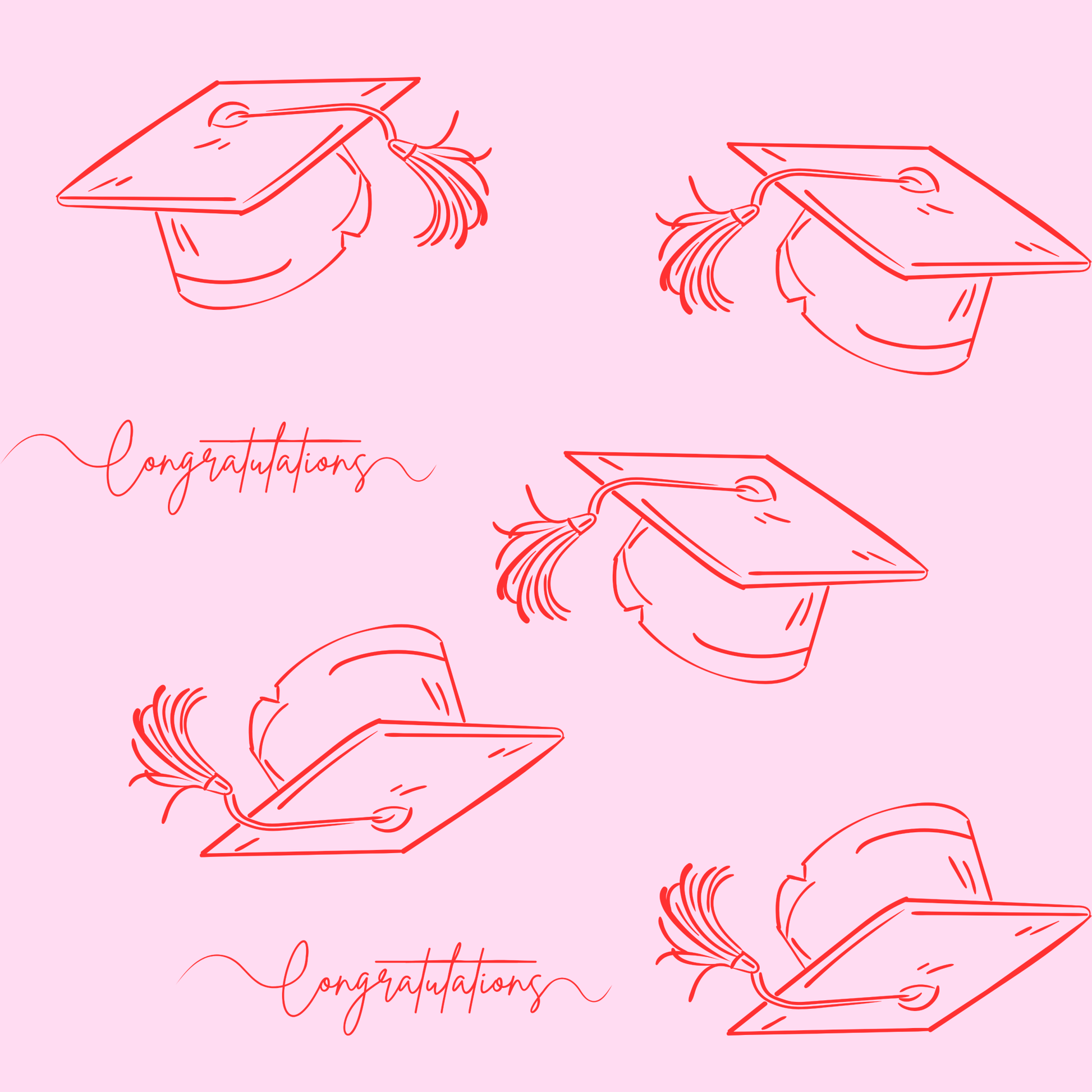 Pink and Red Congrats Graduation