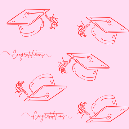 Pink and Red Congrats Graduation