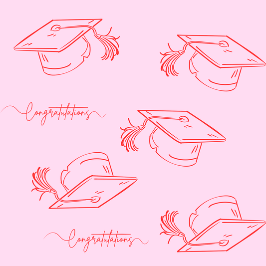 Pink and Red Congrats Graduation