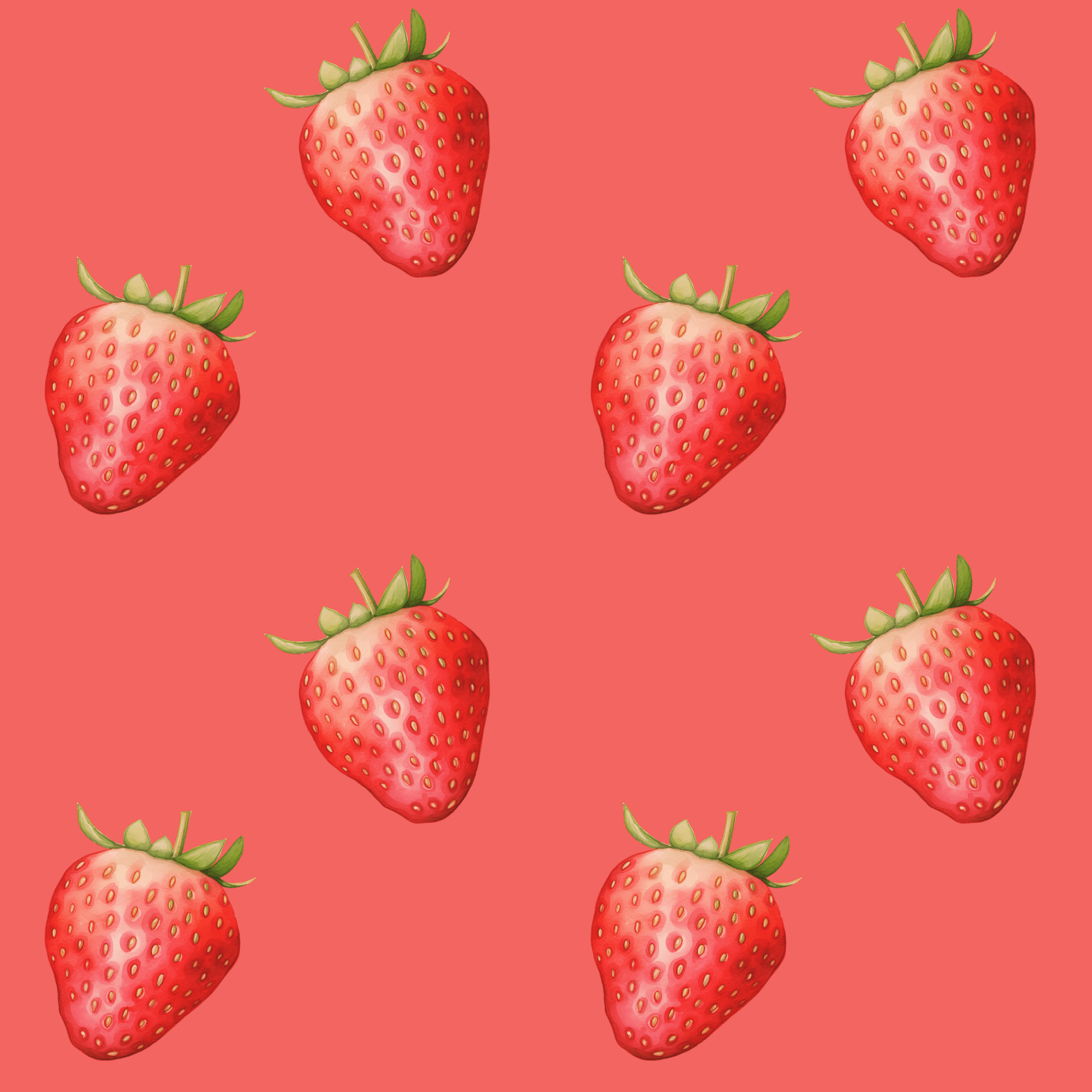 Red Strawberry Wrapping Paper