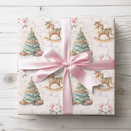 Rockin’ Around the Bookmas Tree – Vintage Holiday Wrapping Paper