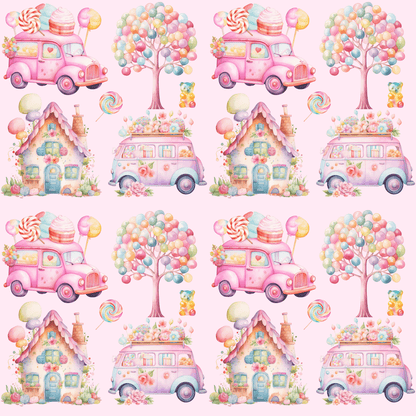 Cute Candyland themed pink gift wrap roll