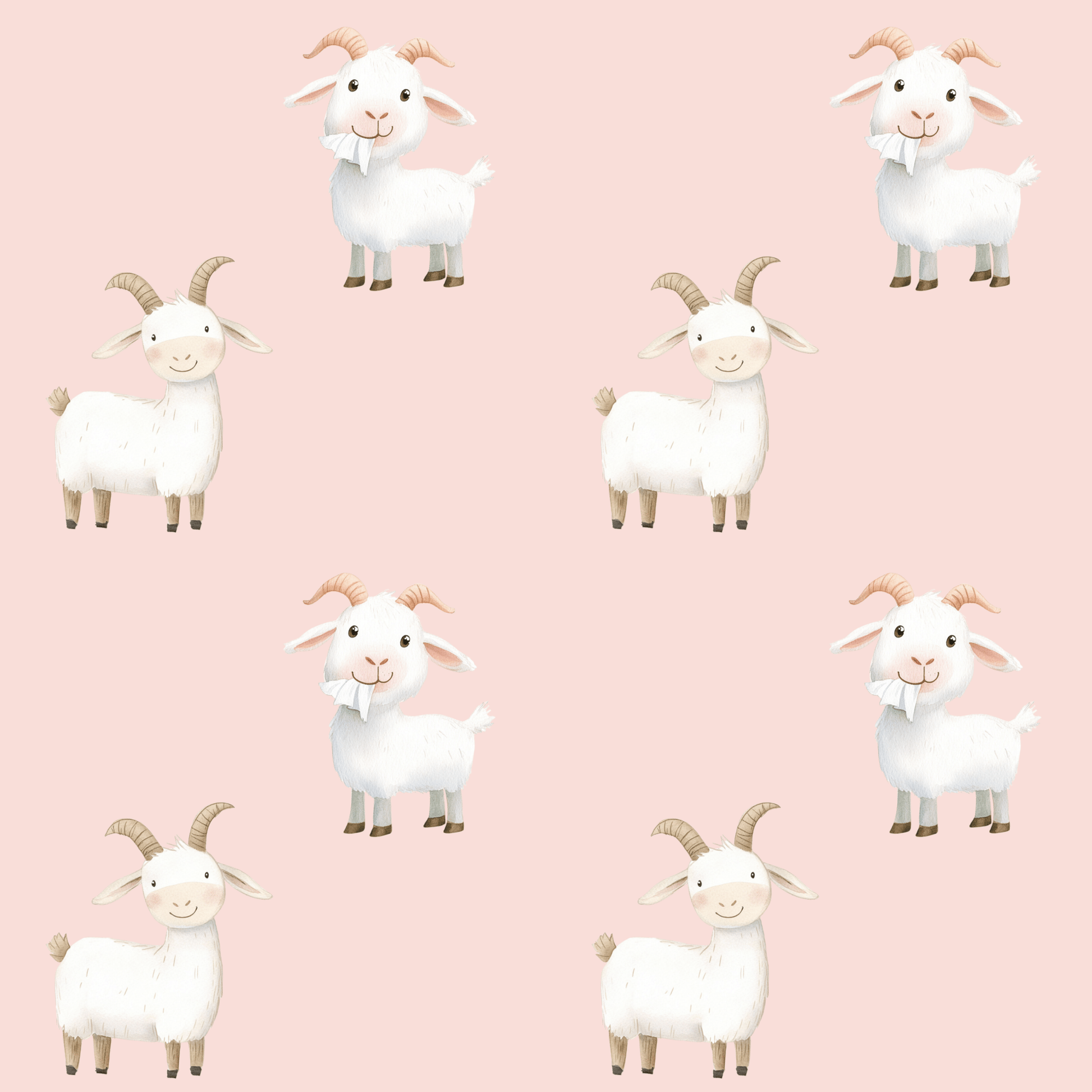 Pink Cute Goat Wrapping Paper