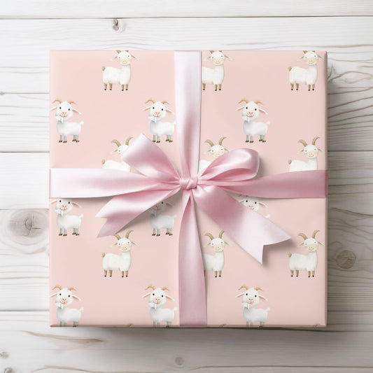 Pink Cute Goat Wrapping Paper