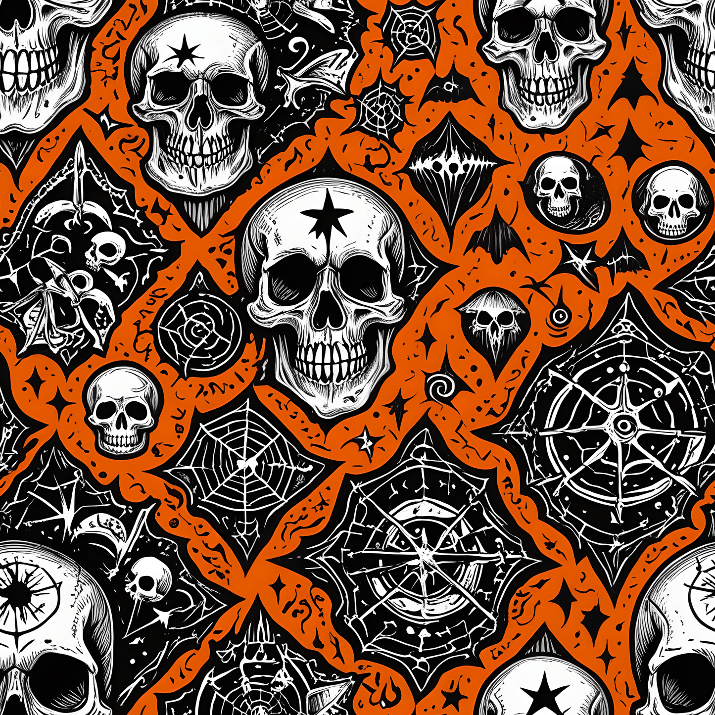 Orange Halloween Spooky Wrapping Papers