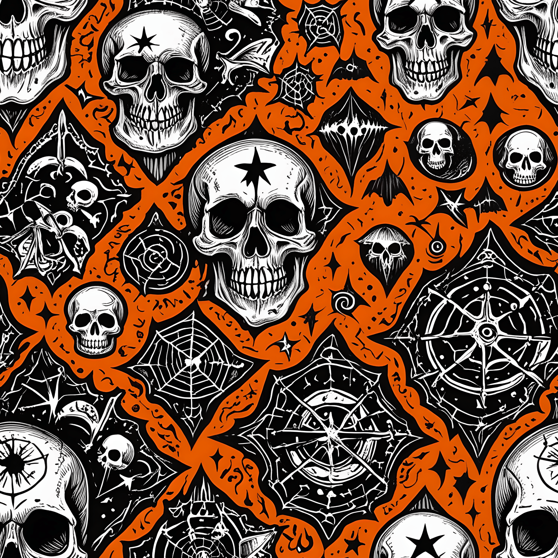 Orange Halloween Spooky Wrapping Papers