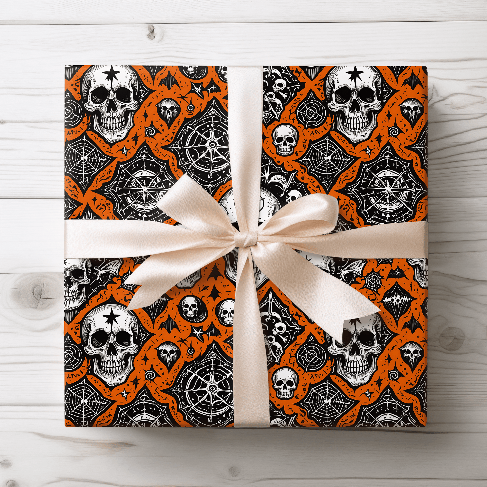 Orange Halloween Spooky Wrapping Papers