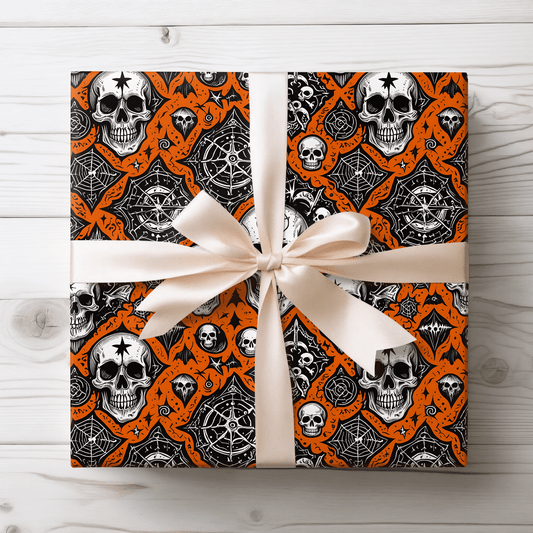 Orange Halloween Spooky Wrapping Papers