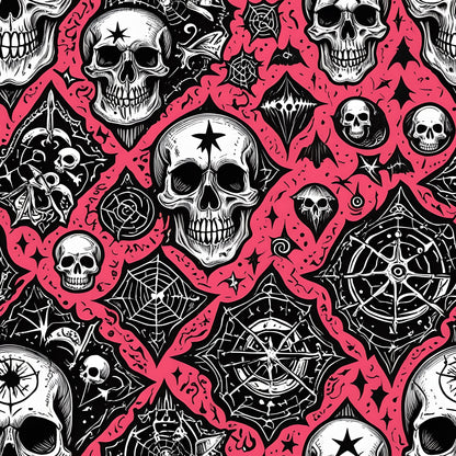 Pink Gothic Skull Wrapping Paper