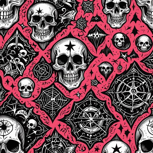 Pink Gothic Skull Wrapping Paper