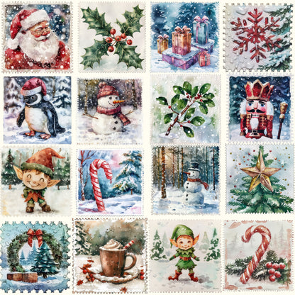 Sealed with a Sleigh – Vintage Christmas Stamps Wrapping Paper