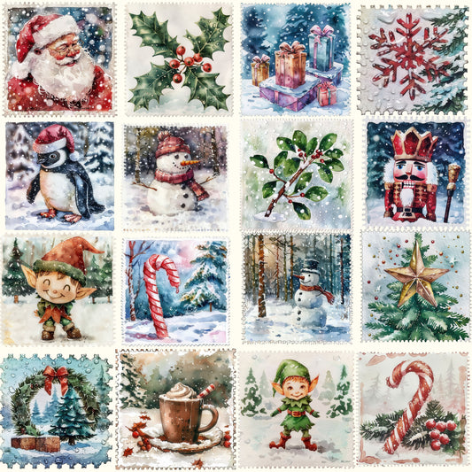 Sealed with a Sleigh – Vintage Christmas Stamps Wrapping Paper