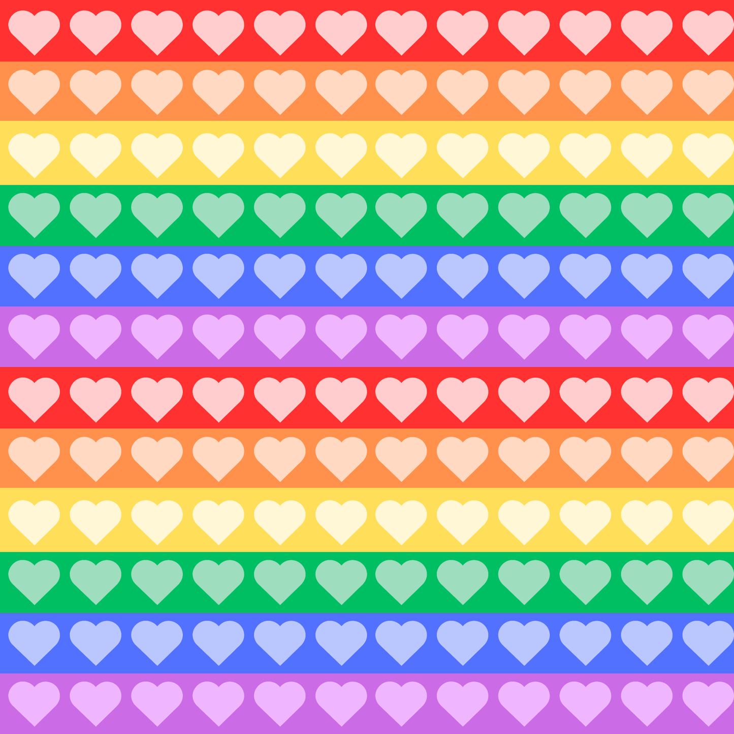 Vibrant Rainbow Heart Wrapping Paper