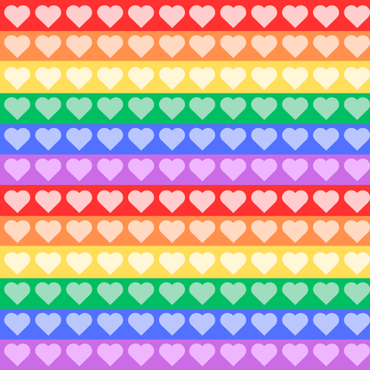 Vibrant Rainbow Heart Wrapping Paper