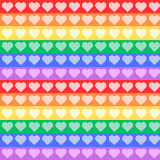 Vibrant Rainbow Heart Wrapping Paper