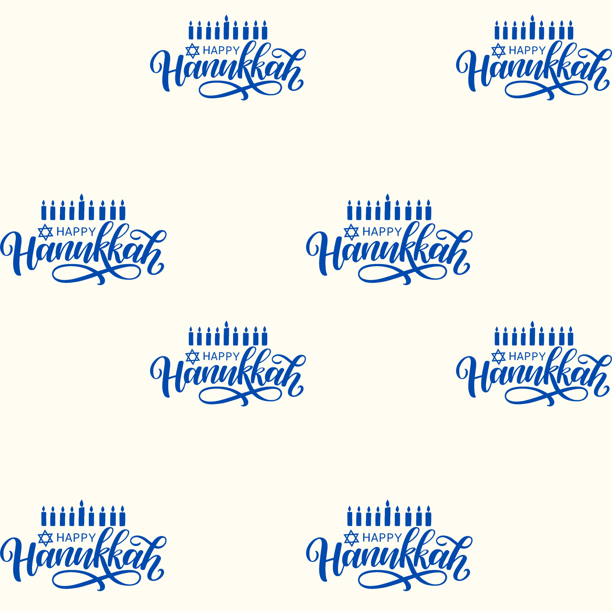 Hanukkah Blue and White Candle Wrapping Papers